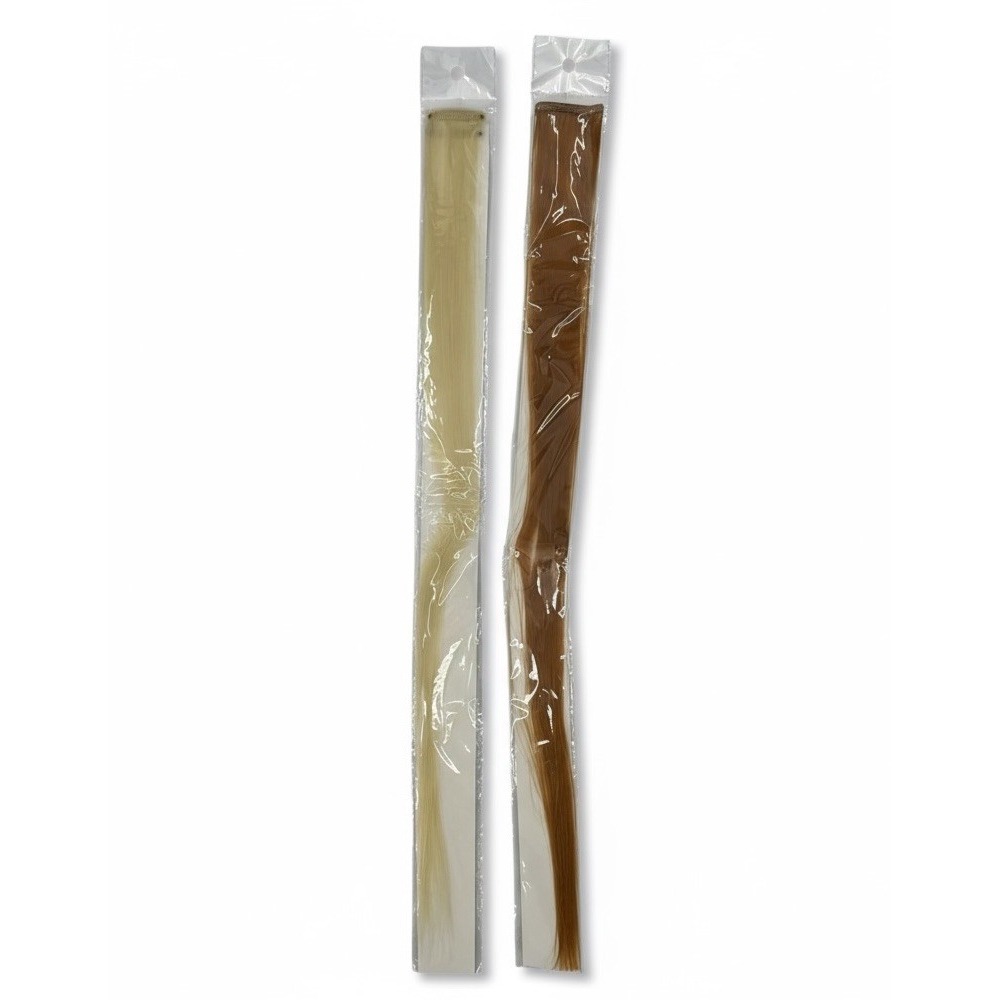 2 Clip-In Straight Hair Extensions 18" Blonde & Auburn New Sealed Pack 1" Wide